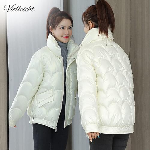 Vielleicht 2021 New Fashion Women Winter Jacket Parkas Short Slim Stand Collar Casual Waterproof Warm Autumn Winter Coat Female