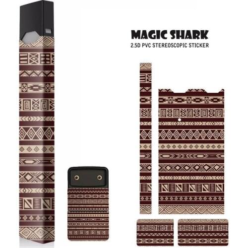 Magic Shark High Quality Bubble Flower China Leaf Printing Sticker Skin Case Film For Juul Skin Sticker E Cigarette Cover