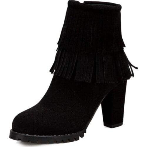 Big Size Tassel boots boots women shoes ankle boots for women ladies boots shoes woman winter
