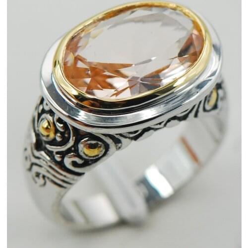 Morganite Women 925 Sterling Silver Ring F936 Size 6 7 8 9 10