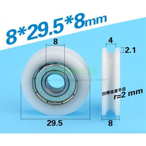 10pcs 8*29.5*8mm grooved U-groove bearing pulley/guide wheel/acting wheel/rolling wheel