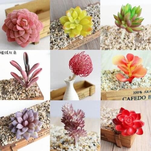 10pcs Red Series Artificial Plastic PVC Succulents Plant Flower Wedding Party Home Office Hotel Decoration Bonsai DIY Making