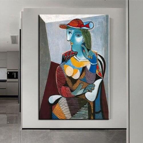 100% Hand Painted Oil Paintings Famous Picasso Abstract Woman Painting Woman Canvas Wall Pictures Living Room Home Decor