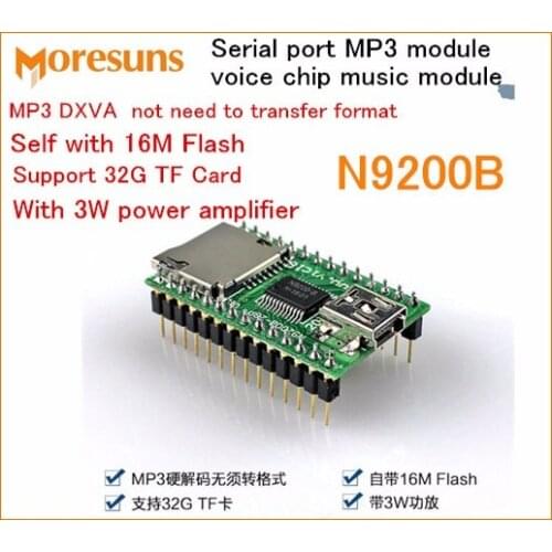 Fast Free Ship 2pcs/lot Serial port MP3 module voice chip music module MP3 chip voice module TF card N9200B Module