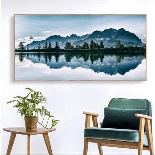 Mountain Lake Tree Full Square Round 5D Diamond Painting landscape Diamond Embroidery Mosaic art full decor Diamond stitch S106