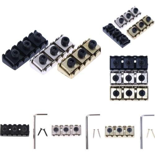 1Set 43mm Double Electric Guitar Locking Nut String Lock With Wrench Guitar Parts & Accessories Electric Guitar String Pillow