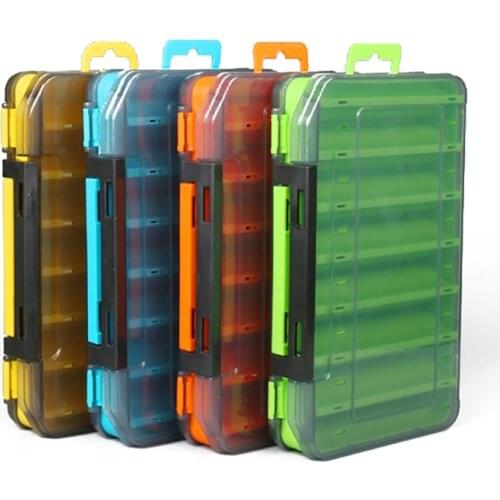 Doublex Sided Fishing Tackle Box 14 Cells Bait Lure Hook Storage Box Fishing Tool Accessories Storage Box For Wobblers
