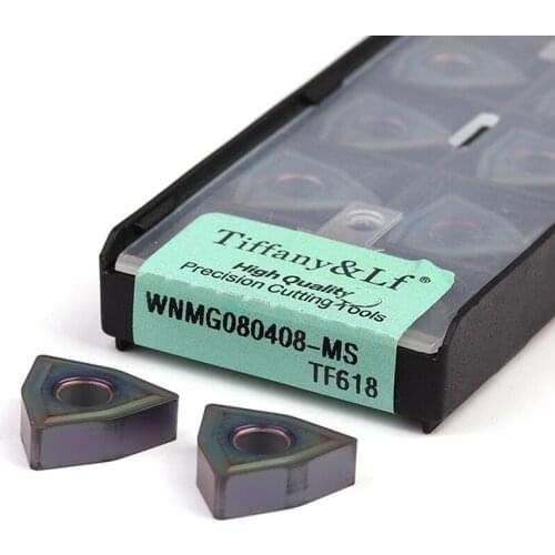 WNMG080404-MA TF618 WNMG080408-MS/MM CNC Lathe Turning Tools Carbide Inserts Colorful Hexagon Blade Machining Cut High Precision
