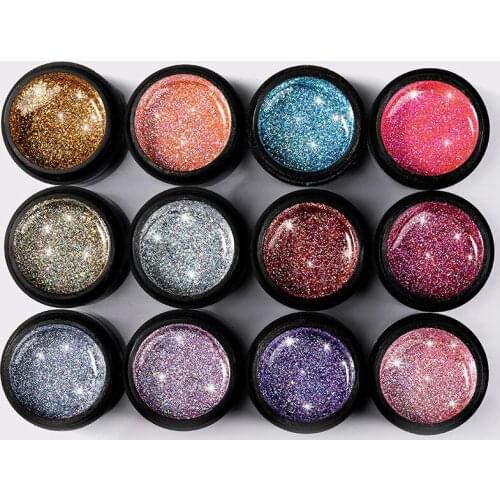 5ml Shiny Rainbow Gel Nail Polish Bright For Glitter Painting Nail Art Design Poly UV Top Base Primer For Manicure