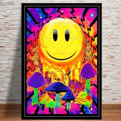 Art Poster Psychedelic Trippy Abstract Acid Lsd Acrylic Retro Wall Pictures Canvas Painting Prints for Living Room Home Decor