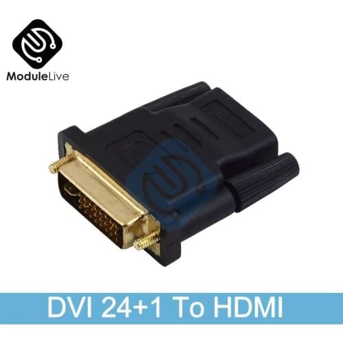 DVI 24+1 To HDMI Adapter Cables To Female HDMI To DVI Cable Converter 1080P For HDTV Projector Monitor 24k Gold Plated