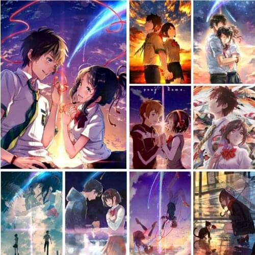 Diy Full Square Drills 5d Diamond Painting Japan Anime Your Name Embroidery Cross Stitch Handicraft Gift For Room Decor