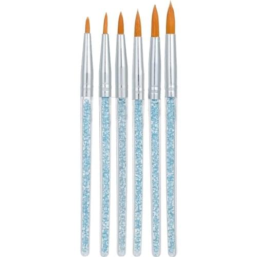 5 Pcs/set Acrylic Glitter Nail Drawing Painting Brushes Nail UV Gel Liquid Powder Painting Drawing Curving Line Brush Tools