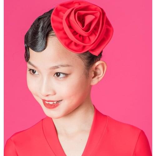 Girls Latin Dance Headdress Professional Latin Competition Flower Headband Multicolor Kids Rumba Tango Samba Accessories DWY5235