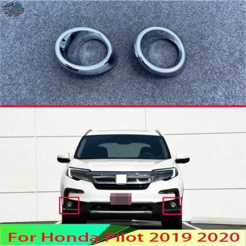 For Honda Pilot 2019 2020 Car Accessories ABS Chrome Front Fog Light Lamp Cover