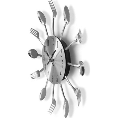 12inch Kitchen Fork Spoon Wall Clock Cutlery Clock Home Dining Room Decor Mounted Clocks Modern Design Decorative