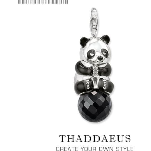 Pendant Panda with Crystal,2018 925 Sterling Silver Cute Jewelry Europe Style Bijoux Necklace Accessories Gift For Woman