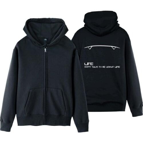 LIFE DON'T TALK TO ME ABOUT LIFE Robot Marvin Man Boy Coat Full Zip Hoodie Fleece Hooded Jacket Autumn Winter ZIIART