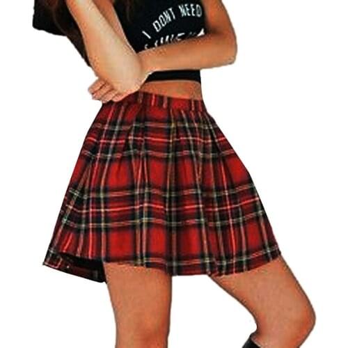 Summer Women Skirts 2021 High Waist Korean Style Girls Plaid School Uniform Pleated Skirt CottonTartan Mini Skirt femme jupes