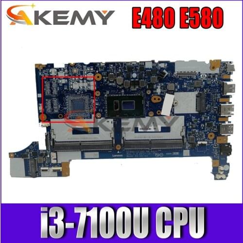 EE480 EE580 NM-B421 For Lenovo ThinkPad E480 E580 laptop motherboard With i3-7100U CPU Free Shipping 100% test ok