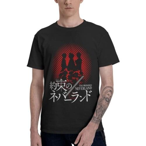The Promised Neverland Ray Emma Norman Anime T Shirt For Men 100% Cotton T-shirt Tshirt Short Sleeve Yakusoku No Neverland Tee