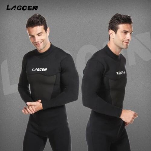 LAGCEN 2.5mm Neoprene Wetsuit Men Long sleeve Diving suit Male Surfing Snorkeling Scuba Spearfishing Winter thermal Swimsuit