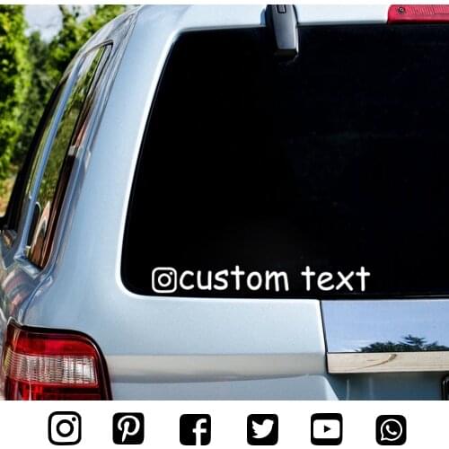 Car Sticker Custom Personalized Instagram Facebook Social Account User Name Sticker For Car Decals Accessories