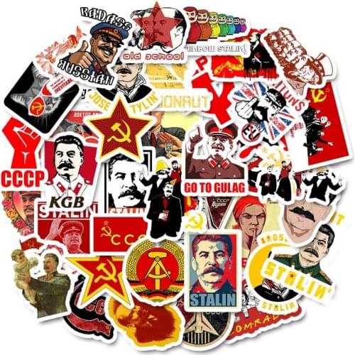 50pcs Soviet Union Stalin Computer Stickers Waterproof Luggage Laptop Phone Skateboard Mixed Graffiti Sticker For Notebook Decal