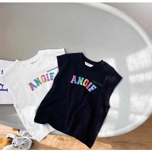 2021 new style girls boys vest summer cotton linen fashion kids waist vest