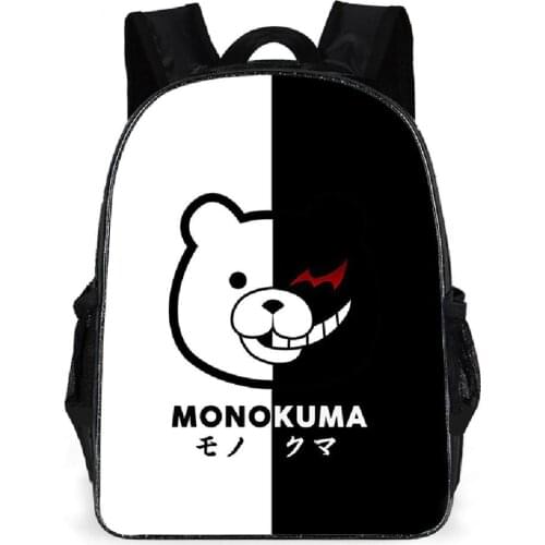 New Danganronpa Monokuma Teenage Travel Bag Girls Boys School Backpacks Kids Cartoon Schoolbags