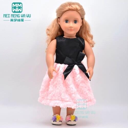 Doll clothes for 45cm American' doll and baby doll Accessories fashion pink rose dress princess dress