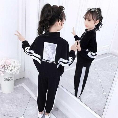 Autumn Girls Clothing Sets Children Zipper Coat And Pant Set Baby Girl Holiday Sports Suit Tracksuit Fashion Kids Clothes Set