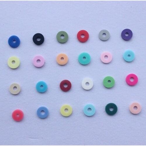 Q1FA 4800Pcs 24 Colors 6mm Flat Round Polymer Clay Discs Loose Spacer Beads for DIY Jewelry Making Craft Bohemian Bracelet