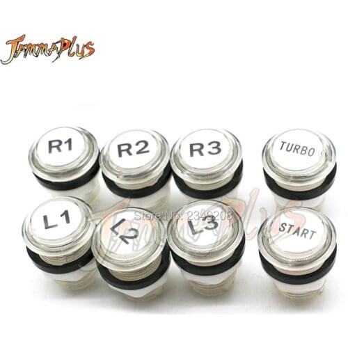 PS/3 Game Button 33mm Round Arcade Button 12V Illuminated Push button arcade clear Push Button With Micro Switch led blub