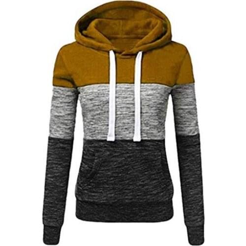 Plus Size S-5XL Patchwork Hoodies Sweatshirts Women Casual Pullover Tops Jumper Hooded Sweatshirt Female Hoodie Sudadera