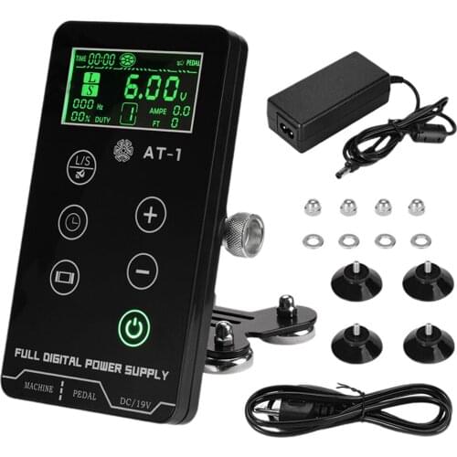 Touch Screen Intelligent Digital LCD Makeup Dual Tattoo Power Supplies Set Cord