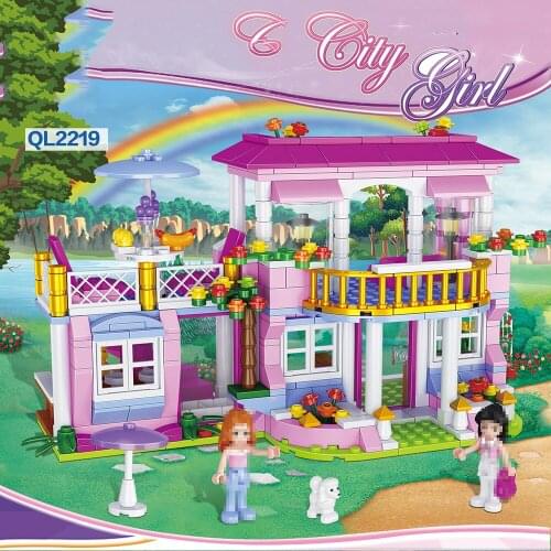 GIRLS Series City Villa ChildrenS Educational Fight Inserted Assembled Building Blocks Toy