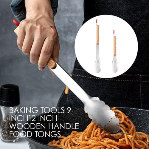 2 Pcs Stainless Steel BBQ Grilling Tong Salad Bread Pasta Serving Tong Non-Stick Kitchen Cooking Tong 9inch/12inch