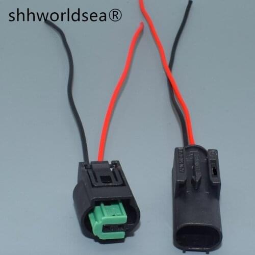 Shhworldsea 2 Pin 0.6mm Female 968405-1 Fuel Injector Auto Plug 1-967644-1 Sensor Connector For BWM Porsche Benz