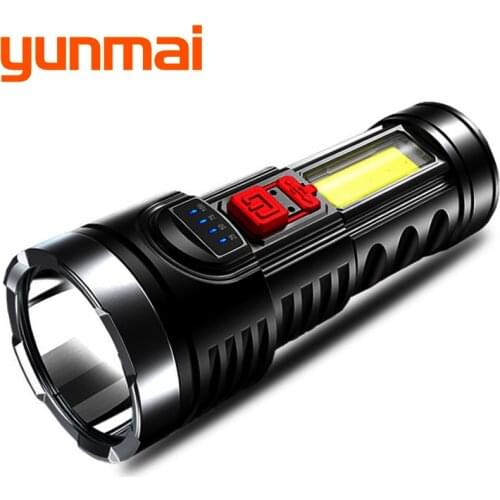 Ultra-Bright Fashlight Portable Powerful Light COB Side Light Floodlight USB Rechargeable Outdoor Searchlight Household Light