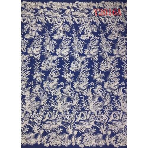 Beading Embroidery Lace Wedding Dress Fabric, Nigerian Textile African Lace 5Yards/Lot