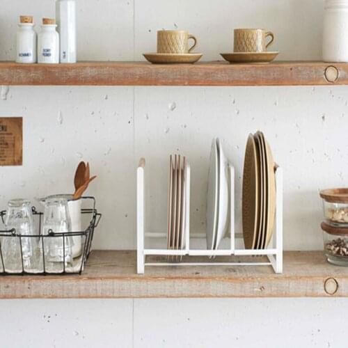Iron Dish Drainer Drying Rack Kitchen Counter Sink Decorations 3 Grid Rack, Can make the kitchen more clean and tidy