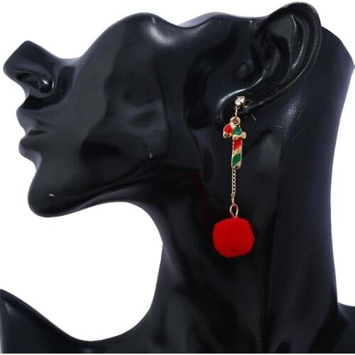 Women Long Earrings Creative Christmas Hat Shape Ear Stud Earring Pendant Jewelry Decor For Girl Charm Jewelry Gift