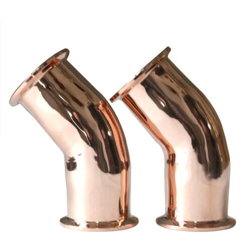 1" 1.5" 2"Inch Red copper T2 45Degree tri clamp elbow