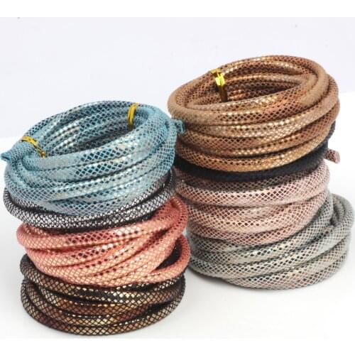 6mm 2yards/lot Half round PU Leather Cord Rope For European style DIY Necklace Bracelet choker Craft Jewelry Making NEW