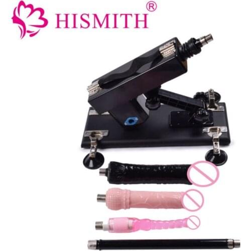 Automatic Retractable Love Machine Gun, Love Sex Machine with Big Flesh Dildo and Anal Dildo, Sex Gun for Women