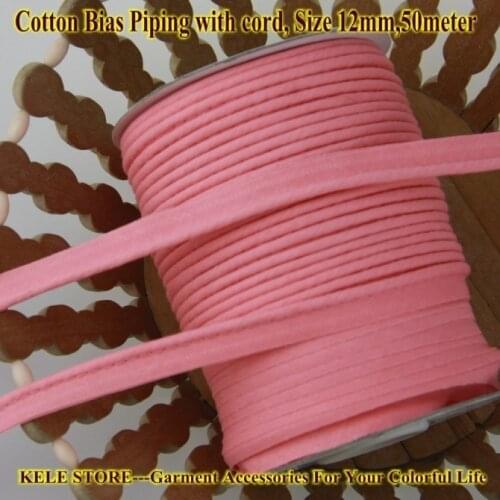 Free shipping-100% cotton Bias Piping,Bias piping tape with cord, size:12mm,15yds DIY making,sewing home textile watermelon red