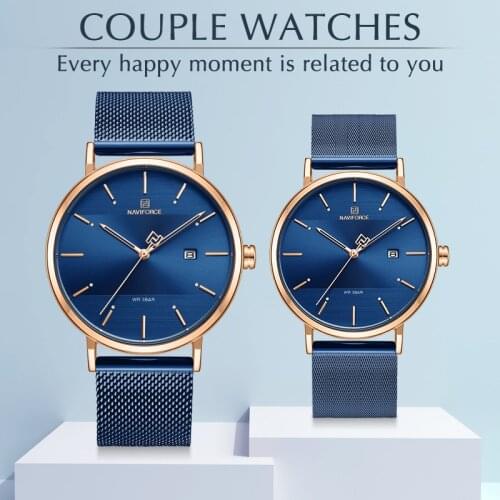 New Mens Watches NAVIFORCE Luxury Brand Business Simple Quartz Men Women Set for Sale Watch Waterproof Couple Relogio Masculino