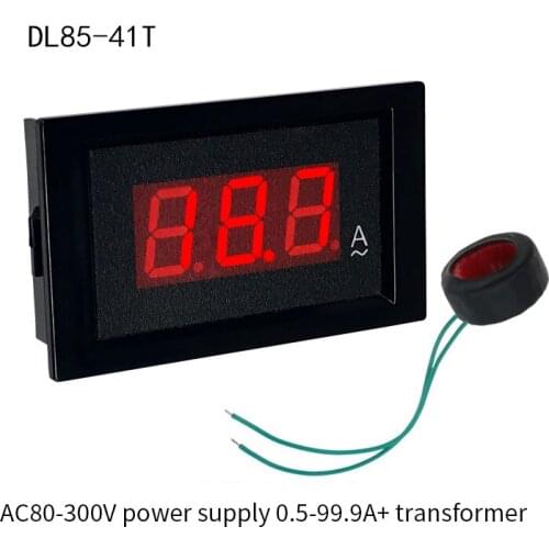 DL85 digital AC ammeter current 80-300V 8-12V 0.5-50 0-100A LED red display ammeter amp panel plus transformer