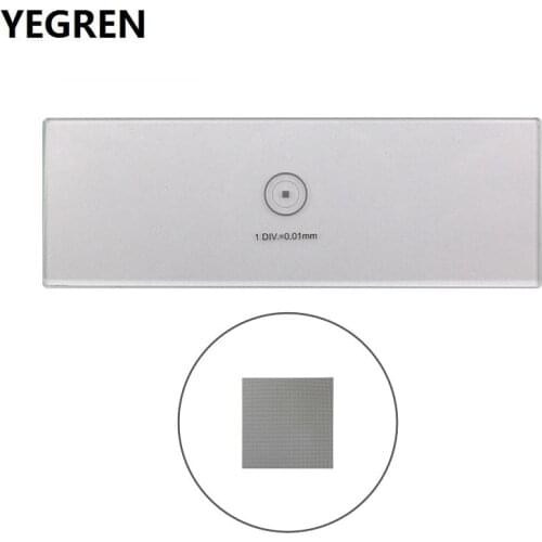DIV 0.01mm Microscope Stage Calibration Slides Grids Net Micrometer 100x100 Grid Measuring Optical Glass Net Grid